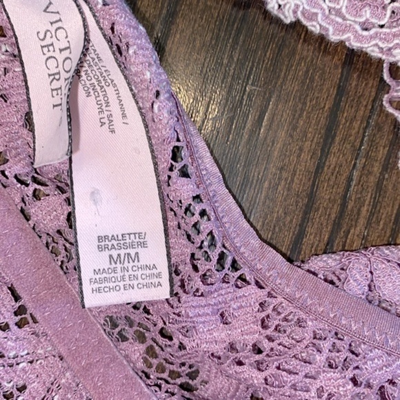 Victorias Secret purple lace bralette boho size medium - Picture 5 of 6